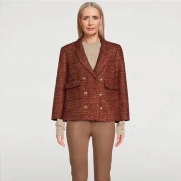 Smythe Double-Breasted metallic Tweed Blazer sz 6 - Picture 9 of 9